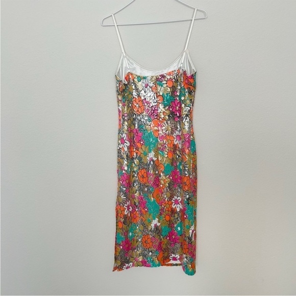 Milly Annie Floral Sequin Midi Dress NWT - Picture 5 of 10